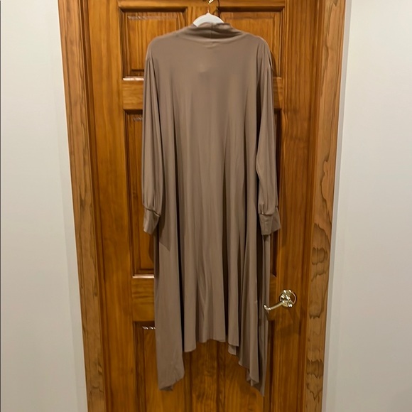 Elegant Taupe Button-Down Dress - Picture 3 of 4